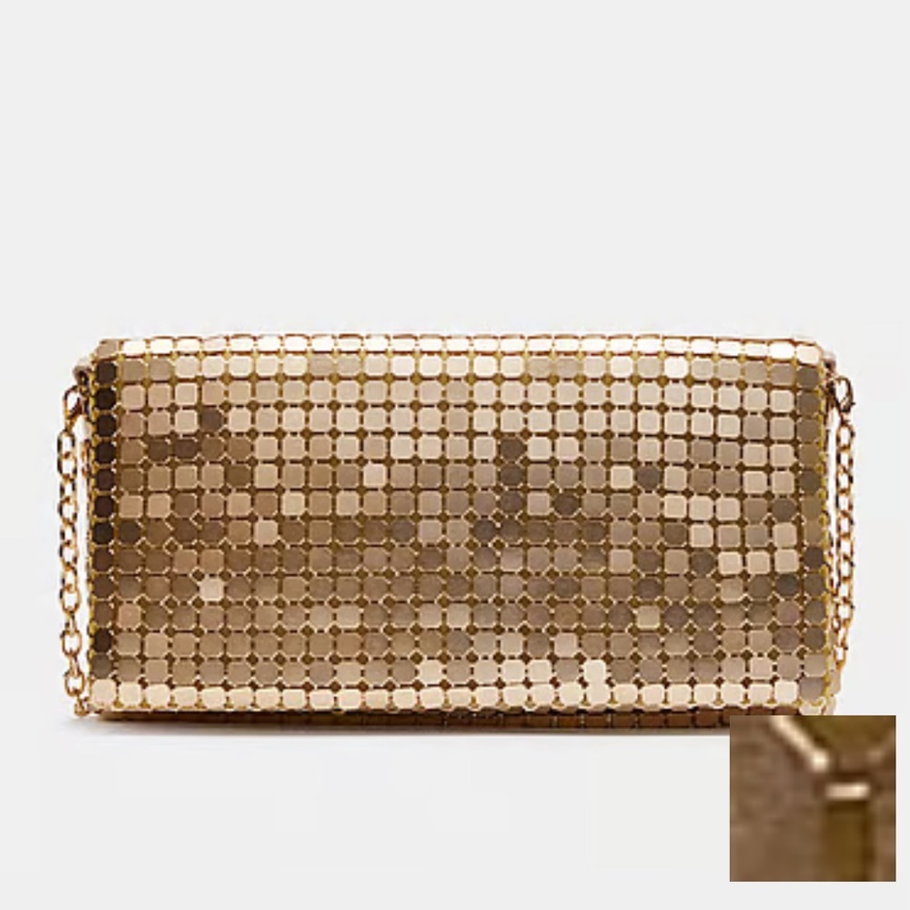 Steve Madden Gold Clutch/Crossbody Gold  NEW